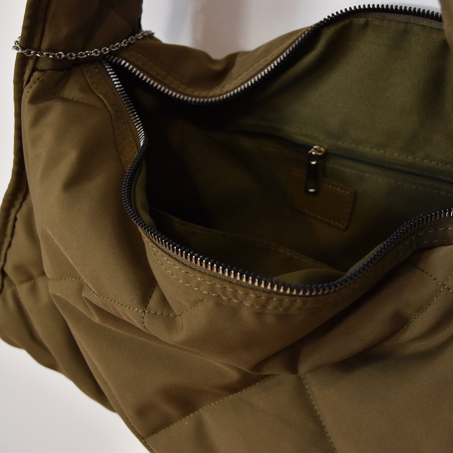 Khaki quilted bag