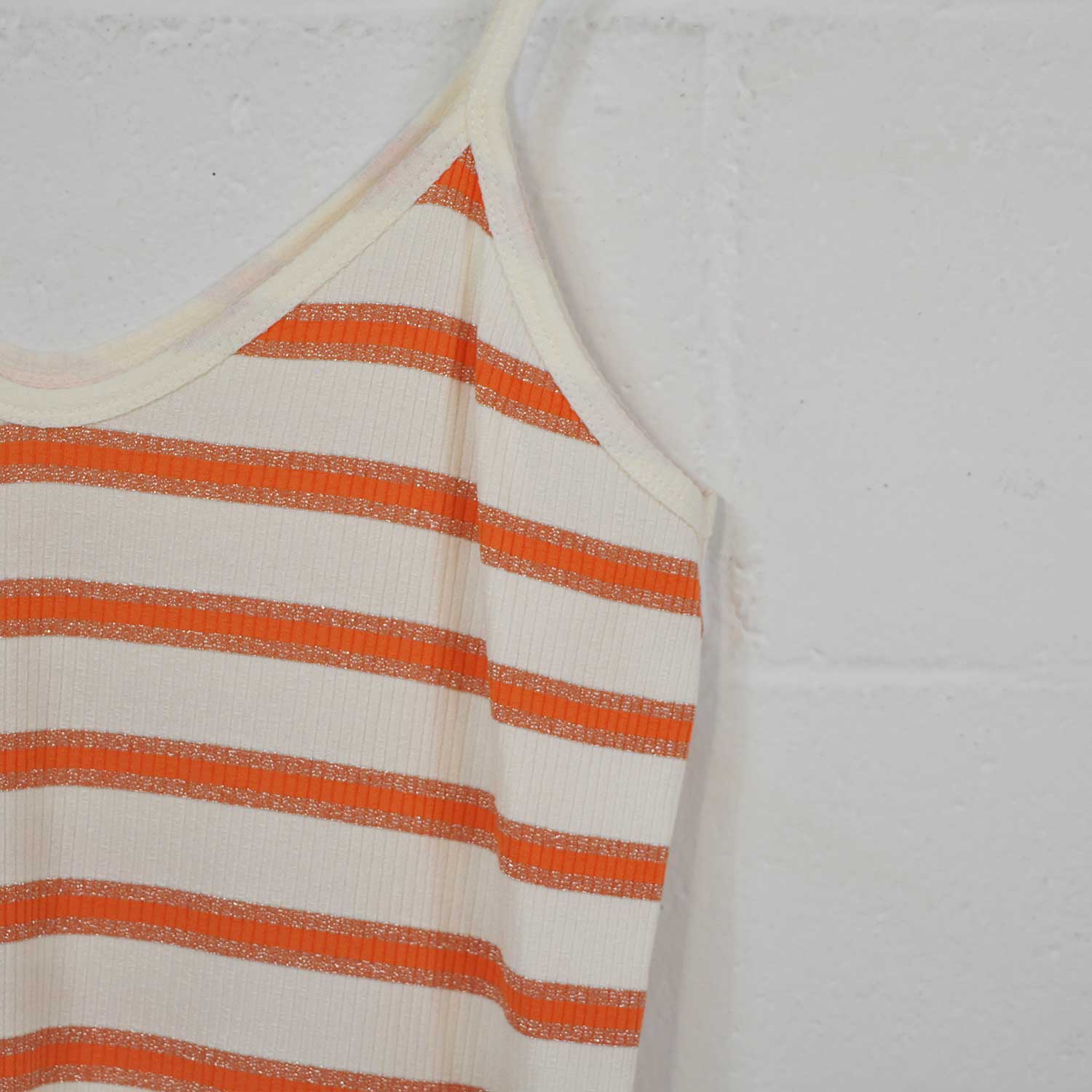 Orange shiny stripes dress