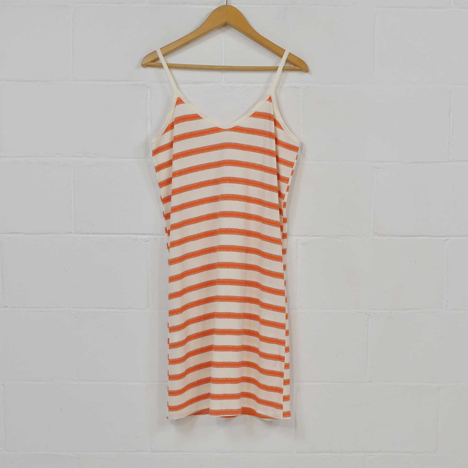 Orange shiny stripes dress