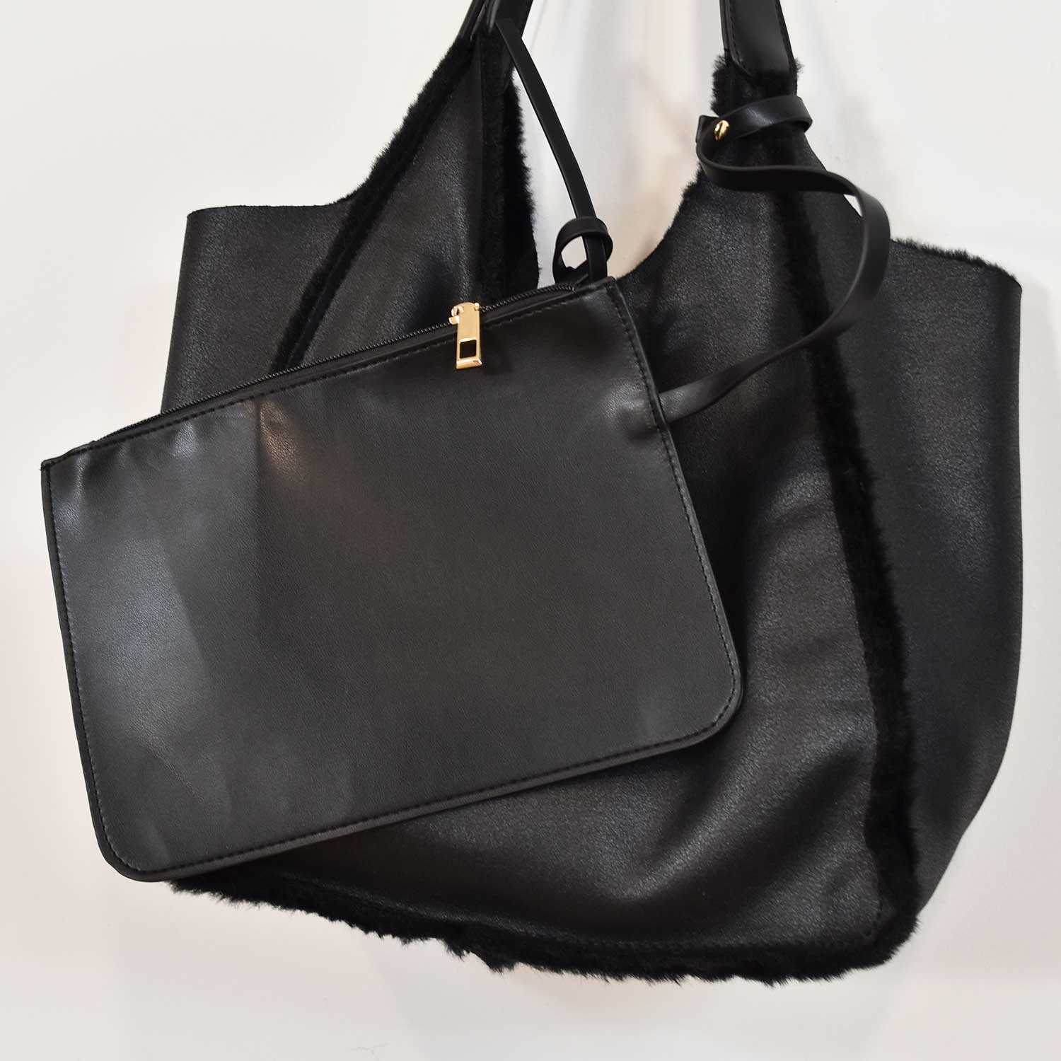 Black fur bag