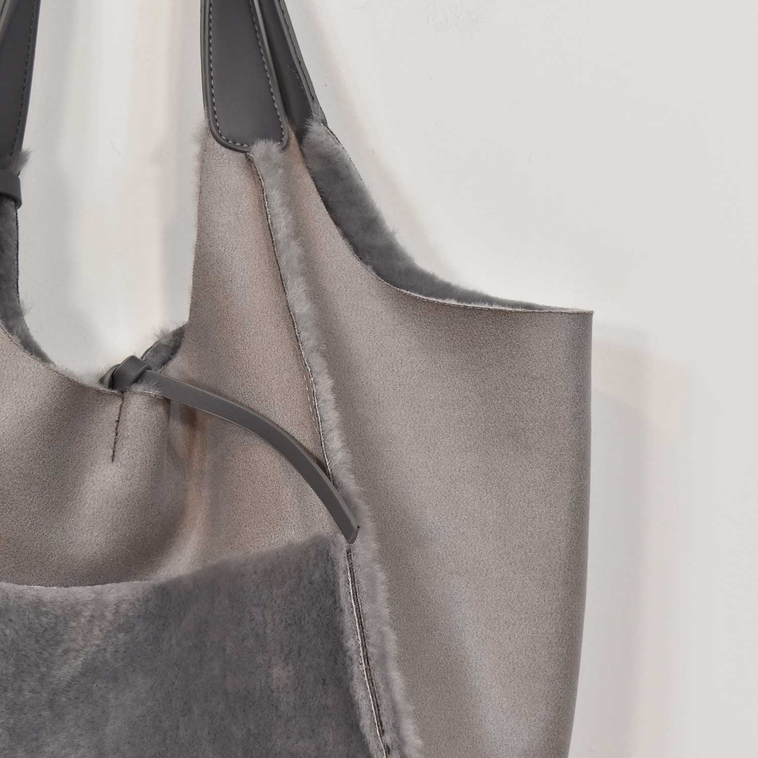 Grey fur bag