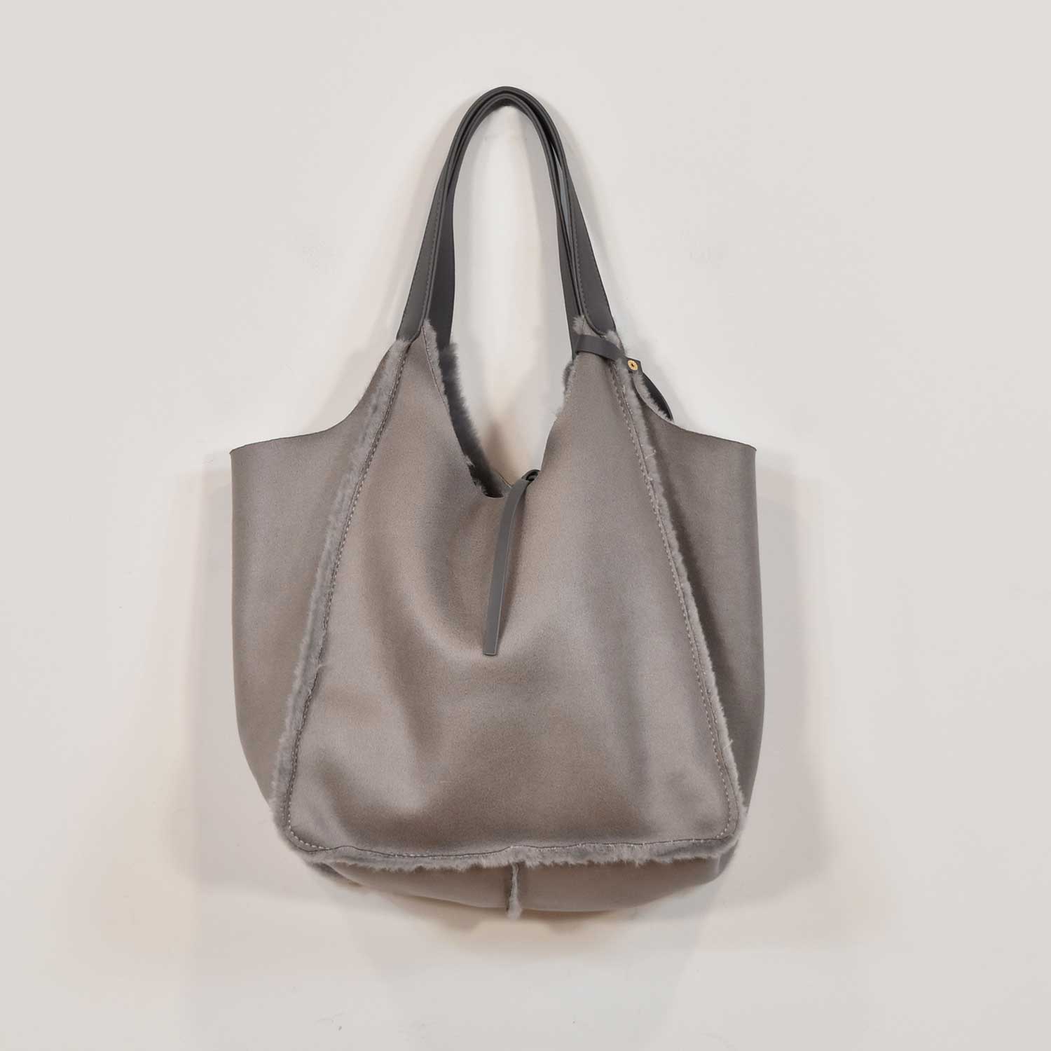 Grey fur bag