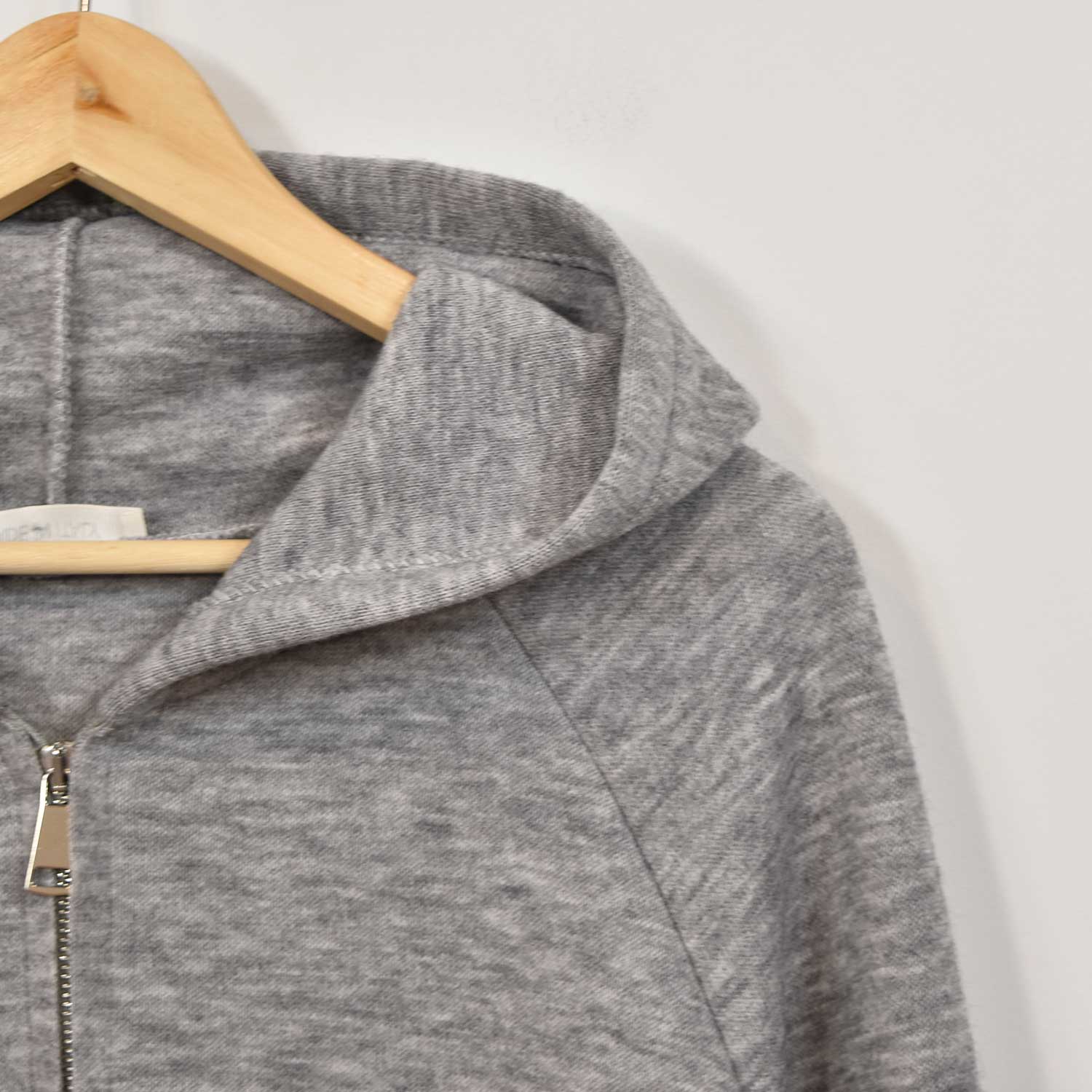 Grey zipper hooded jacket