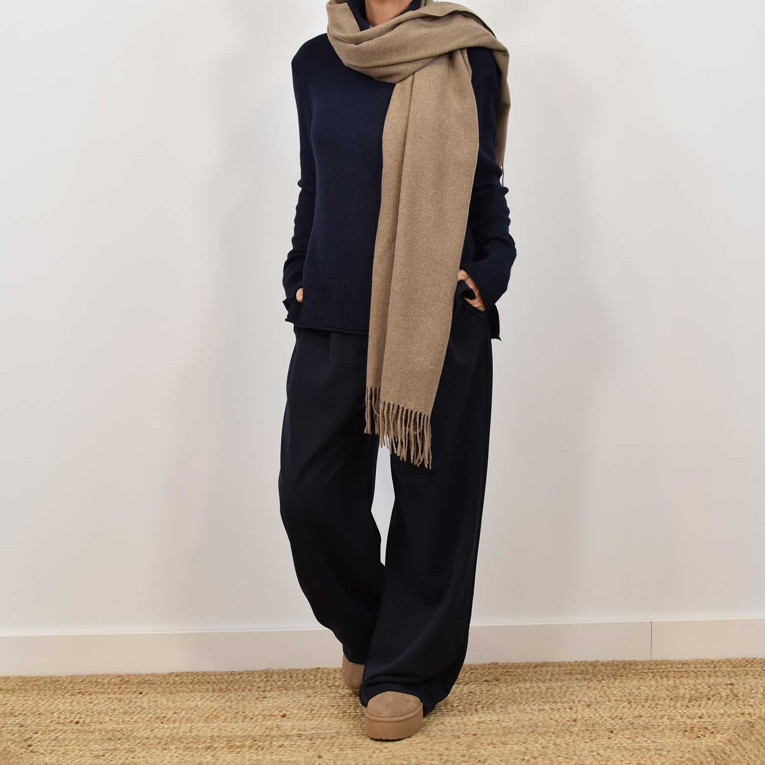 Taupe cashmere foulard