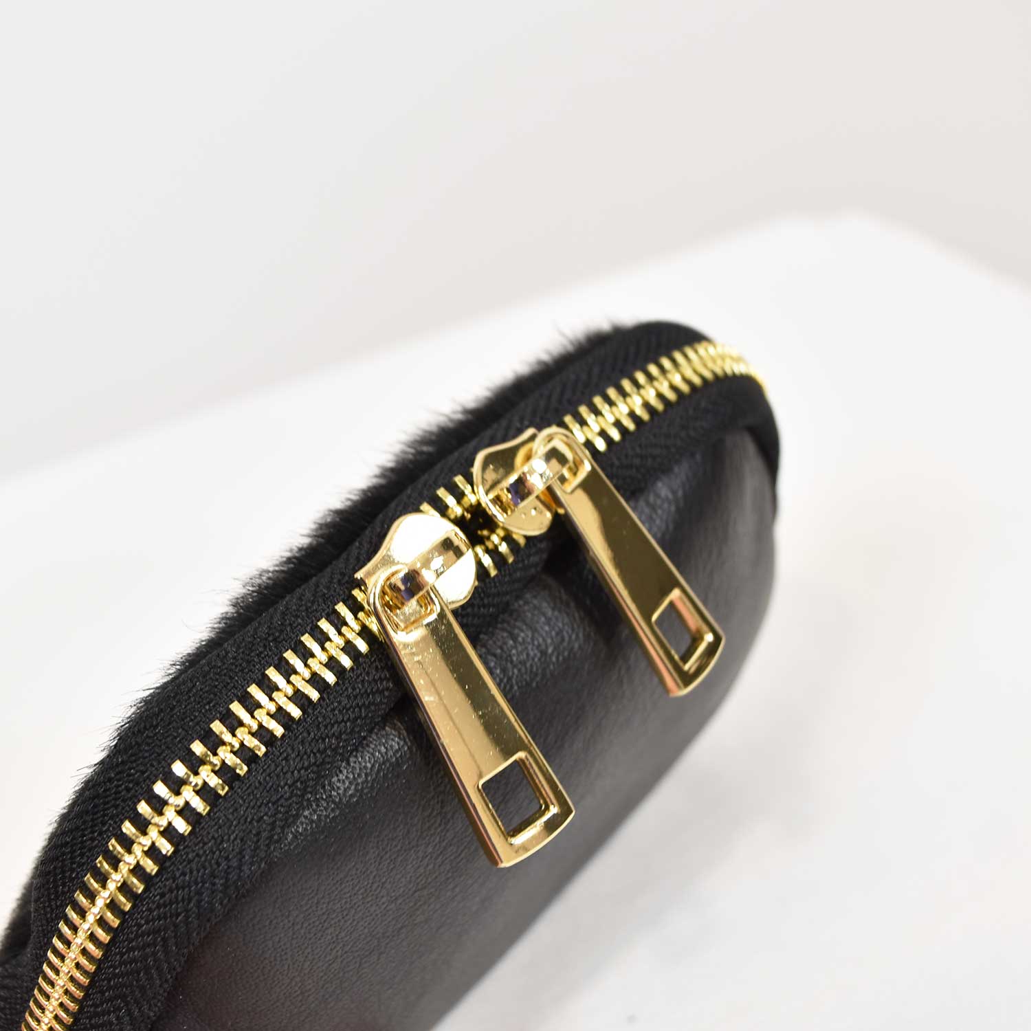Black fur purse