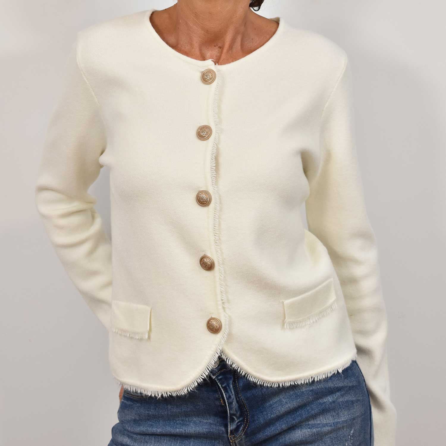 Beige buttons jacket