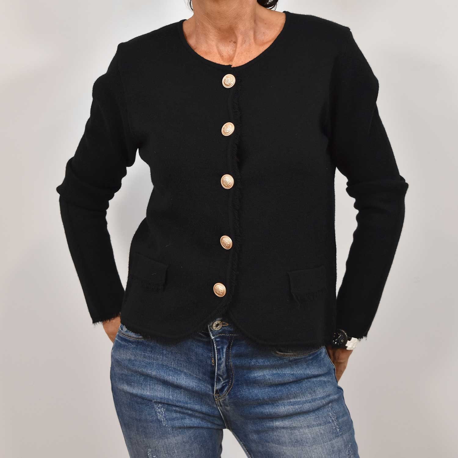 Chaqueta botones negra