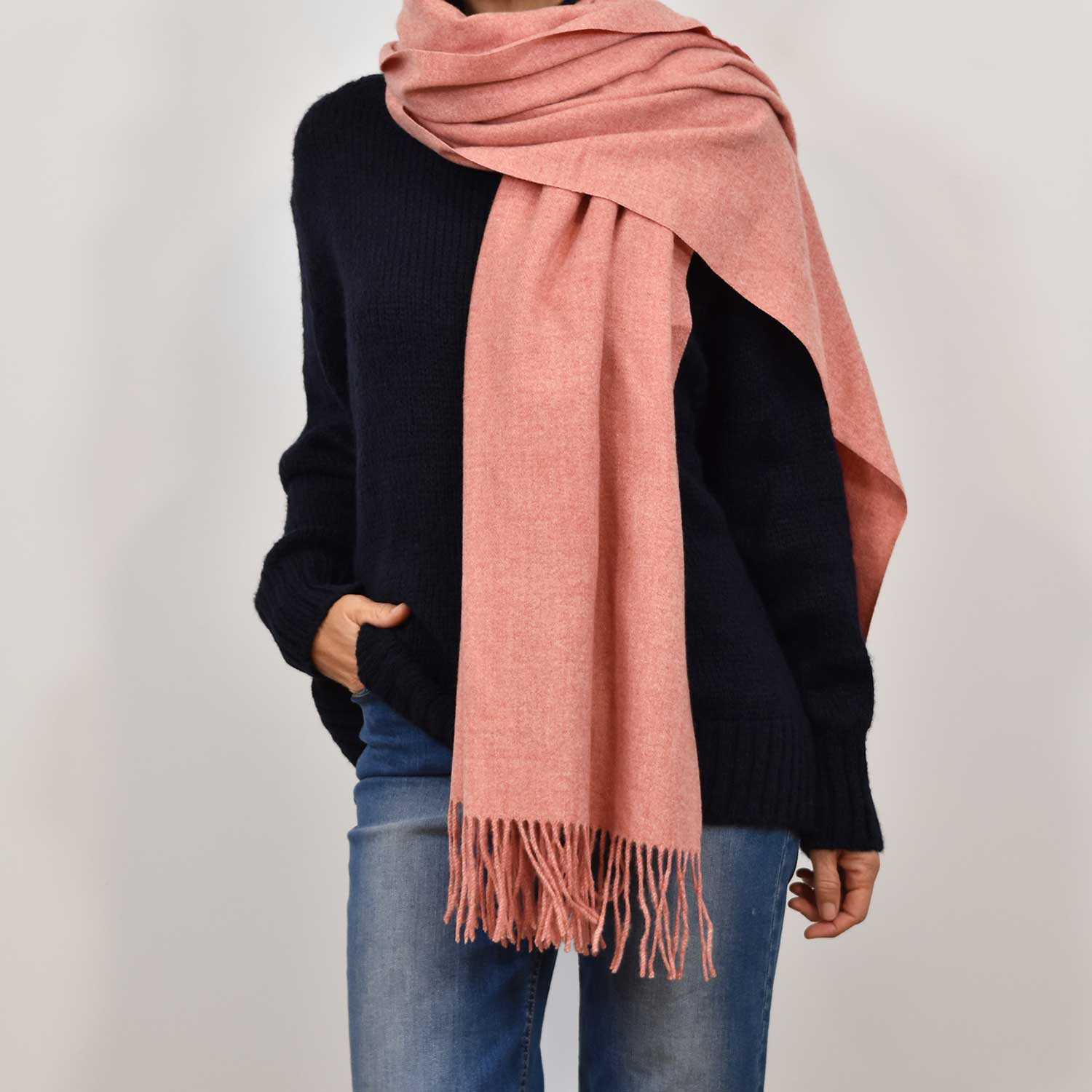 Rose cashmere foulard
