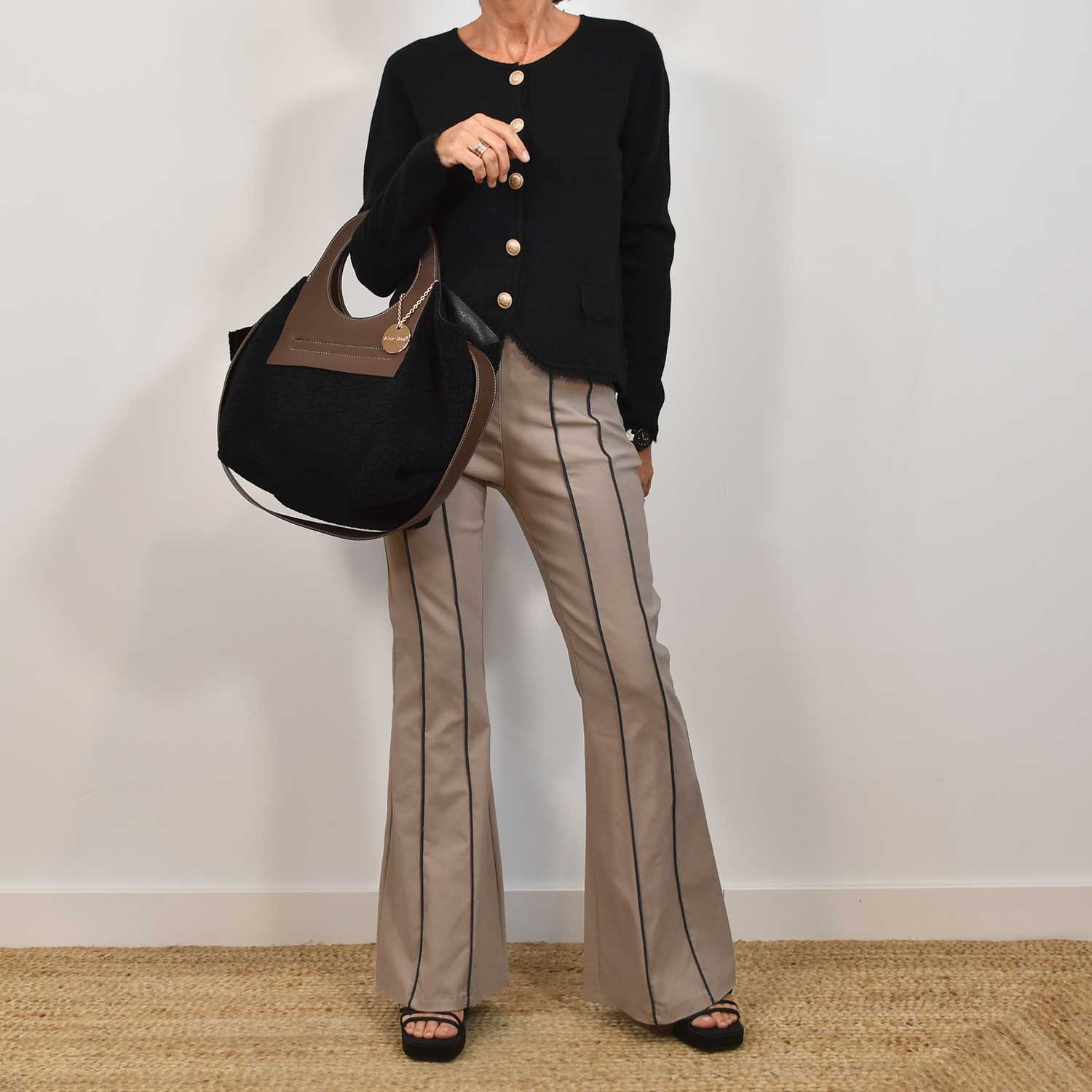 Taupe flare pants