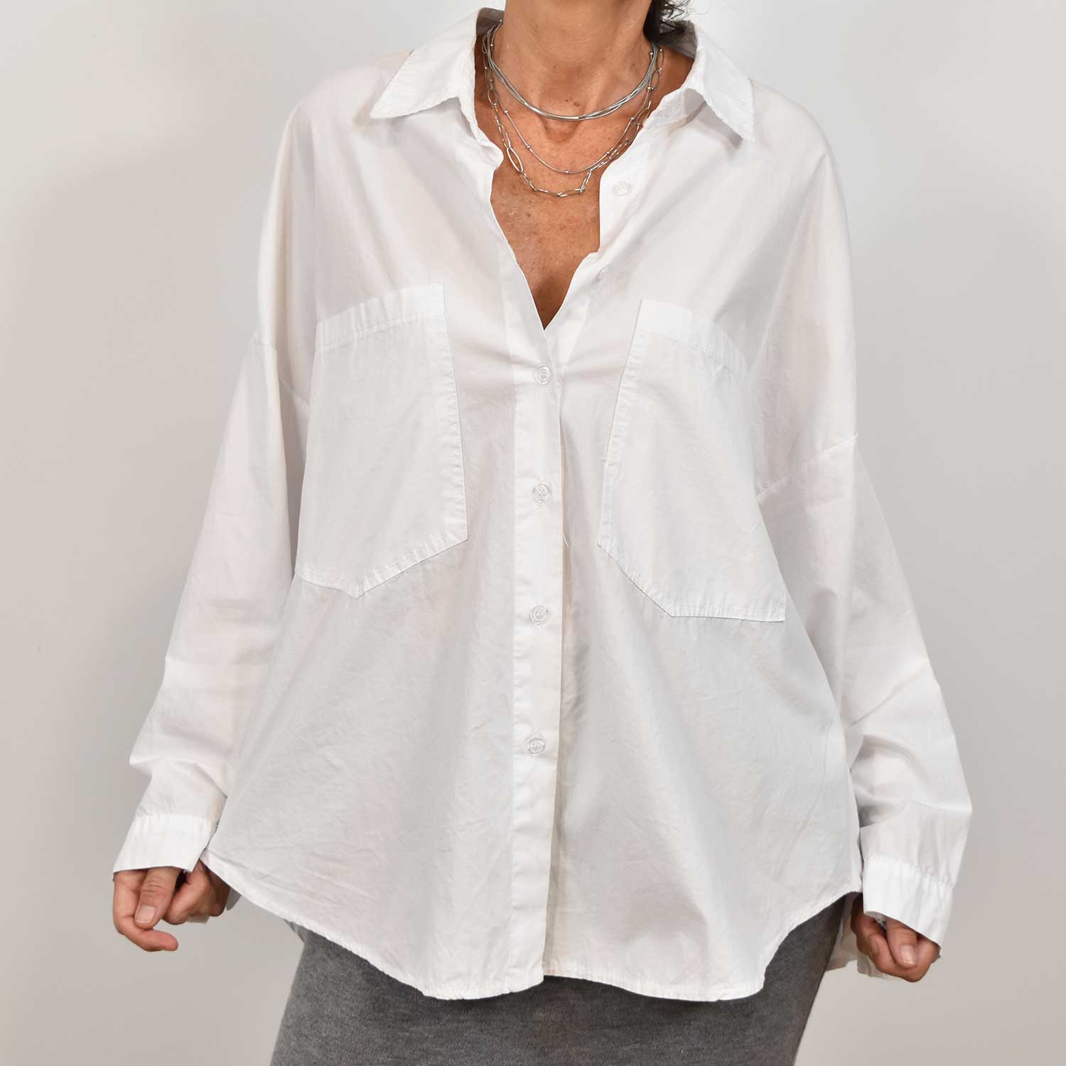 Camisa bolsillos blanca