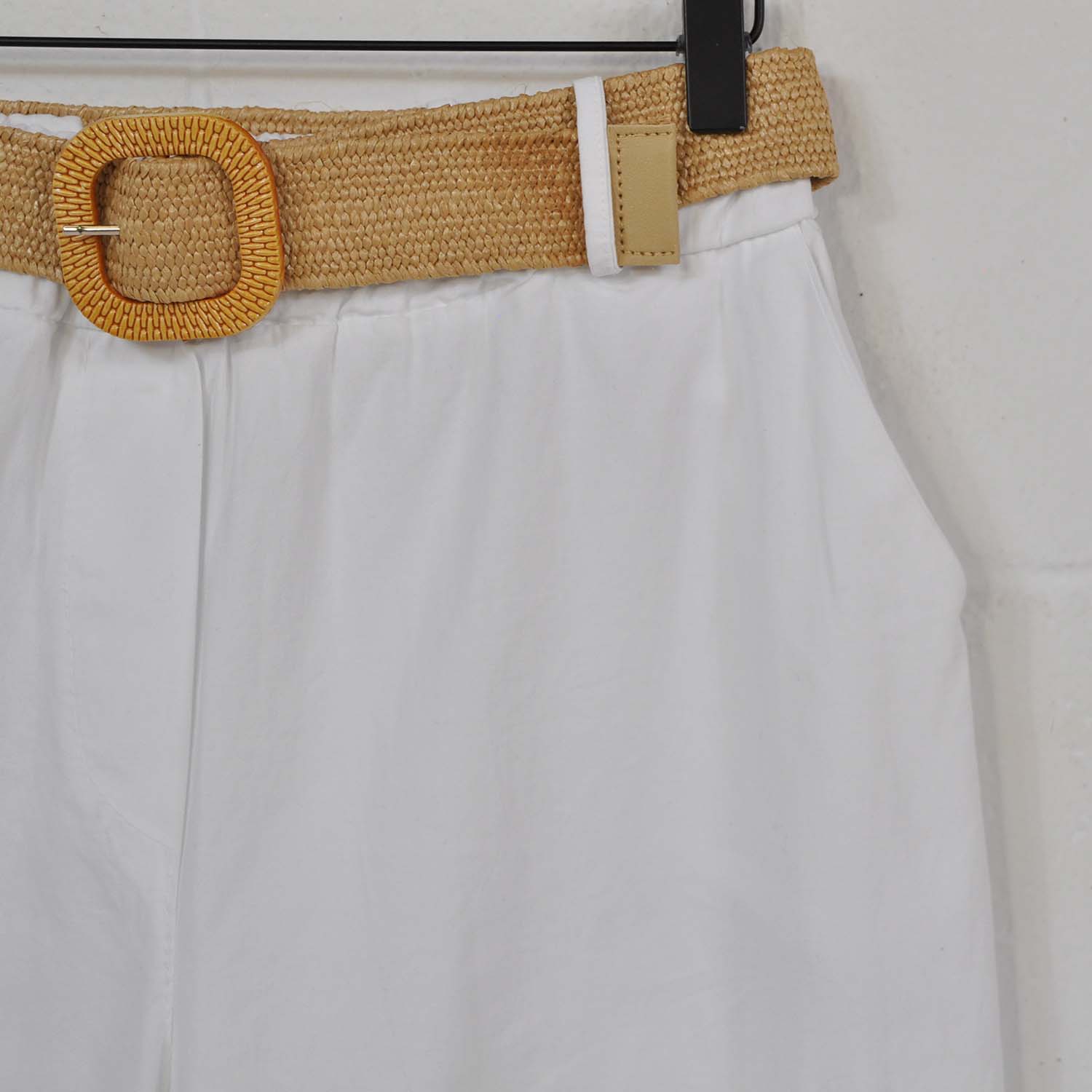 Pantalon ceinture pinces blanc