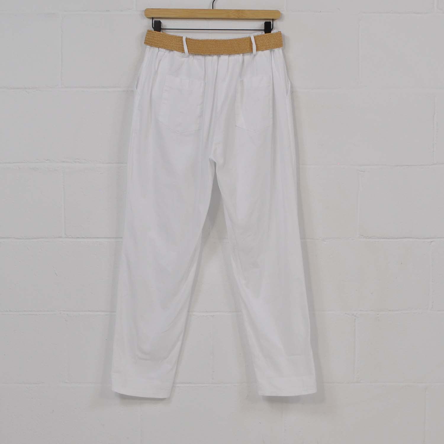 White belt PLEATED pants