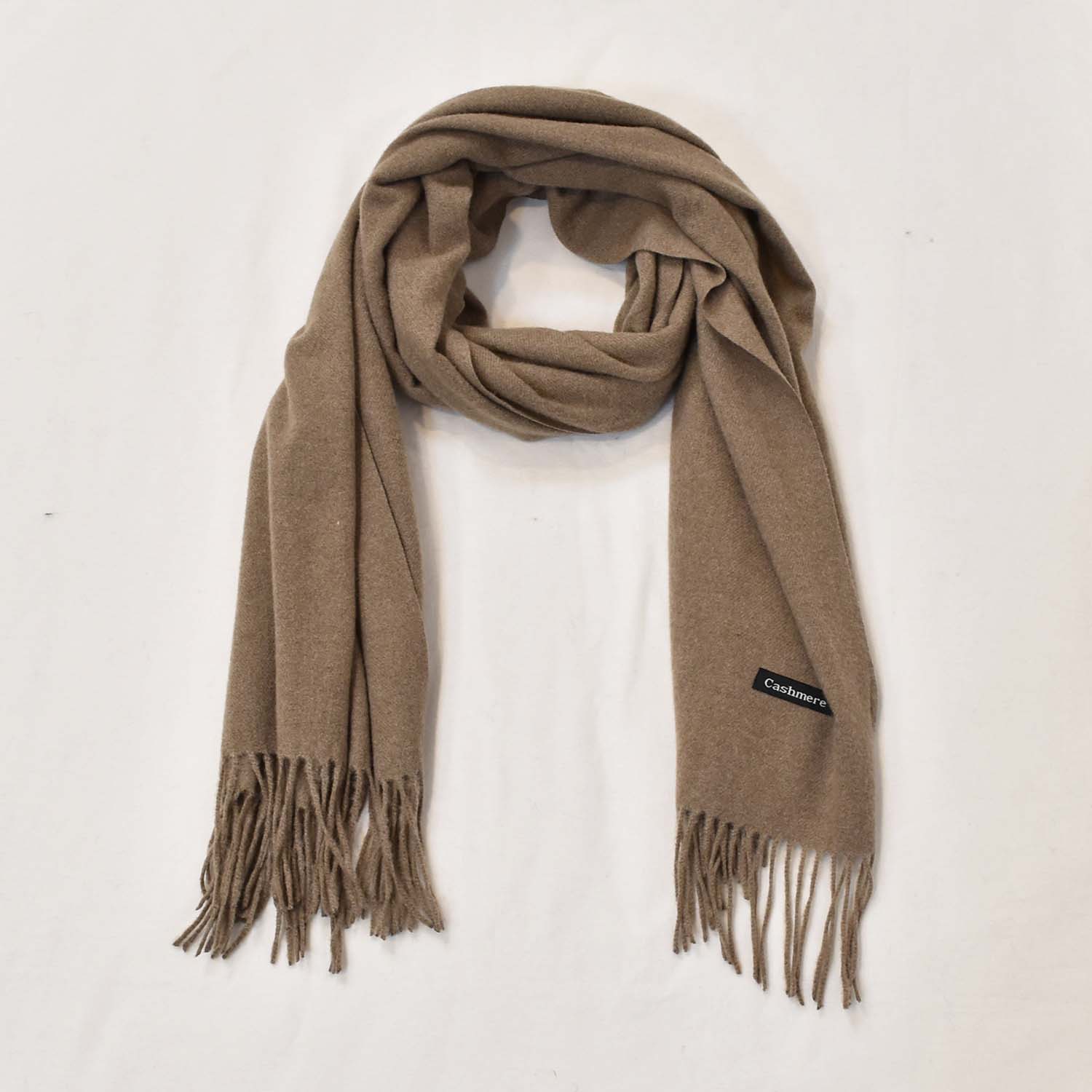 Taupe cashmere foulard