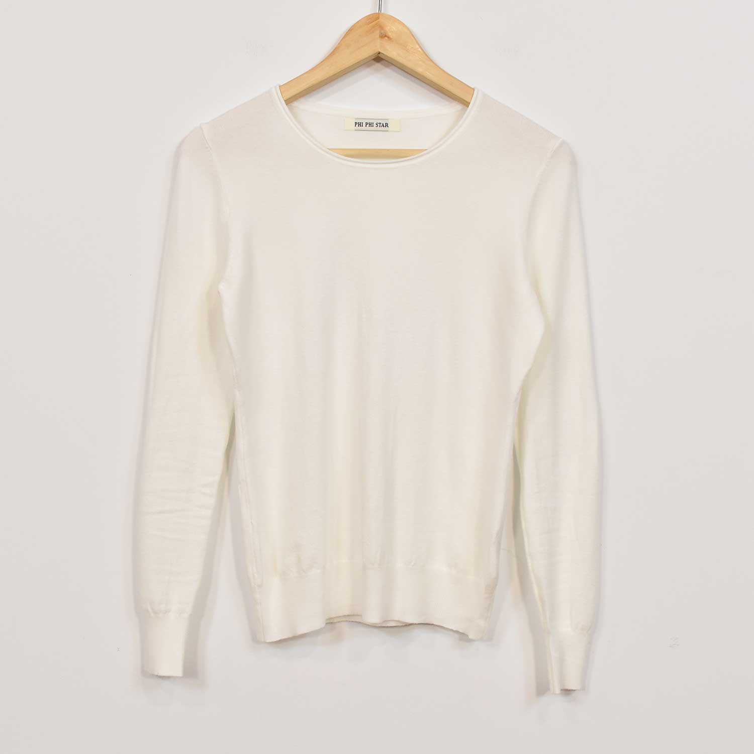 White fine knit jersey