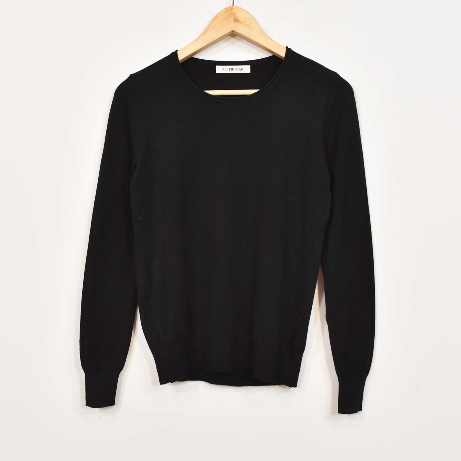 Black fine knit jersey