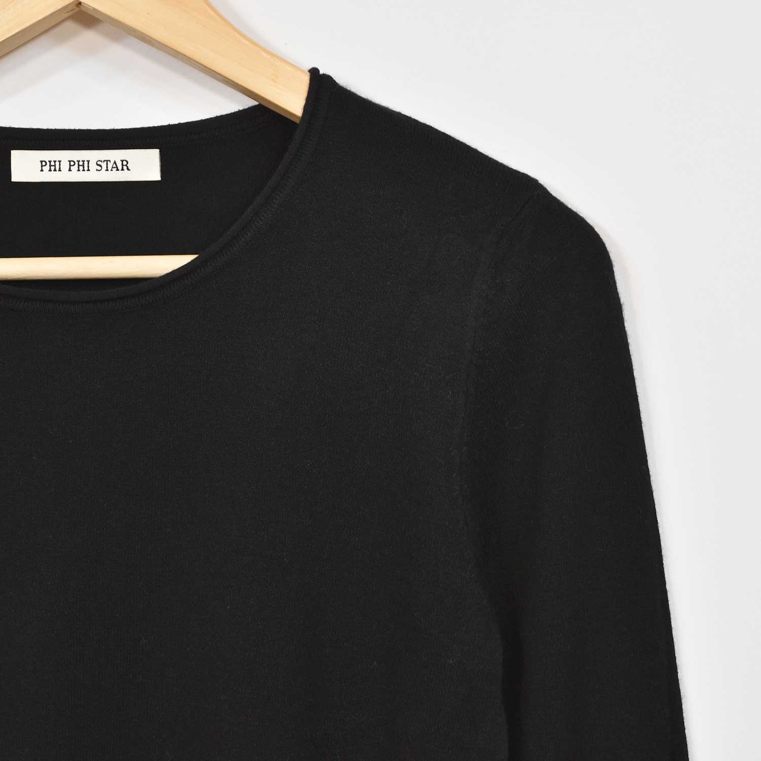 Black fine knit jersey