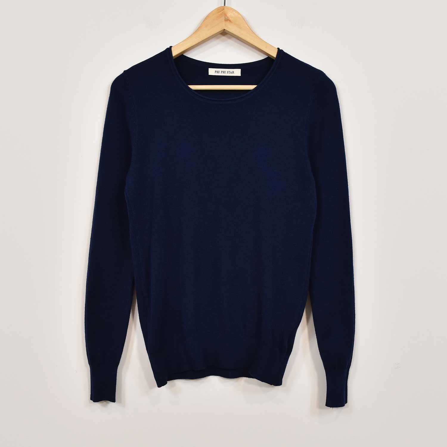 Navy fine knit jersey