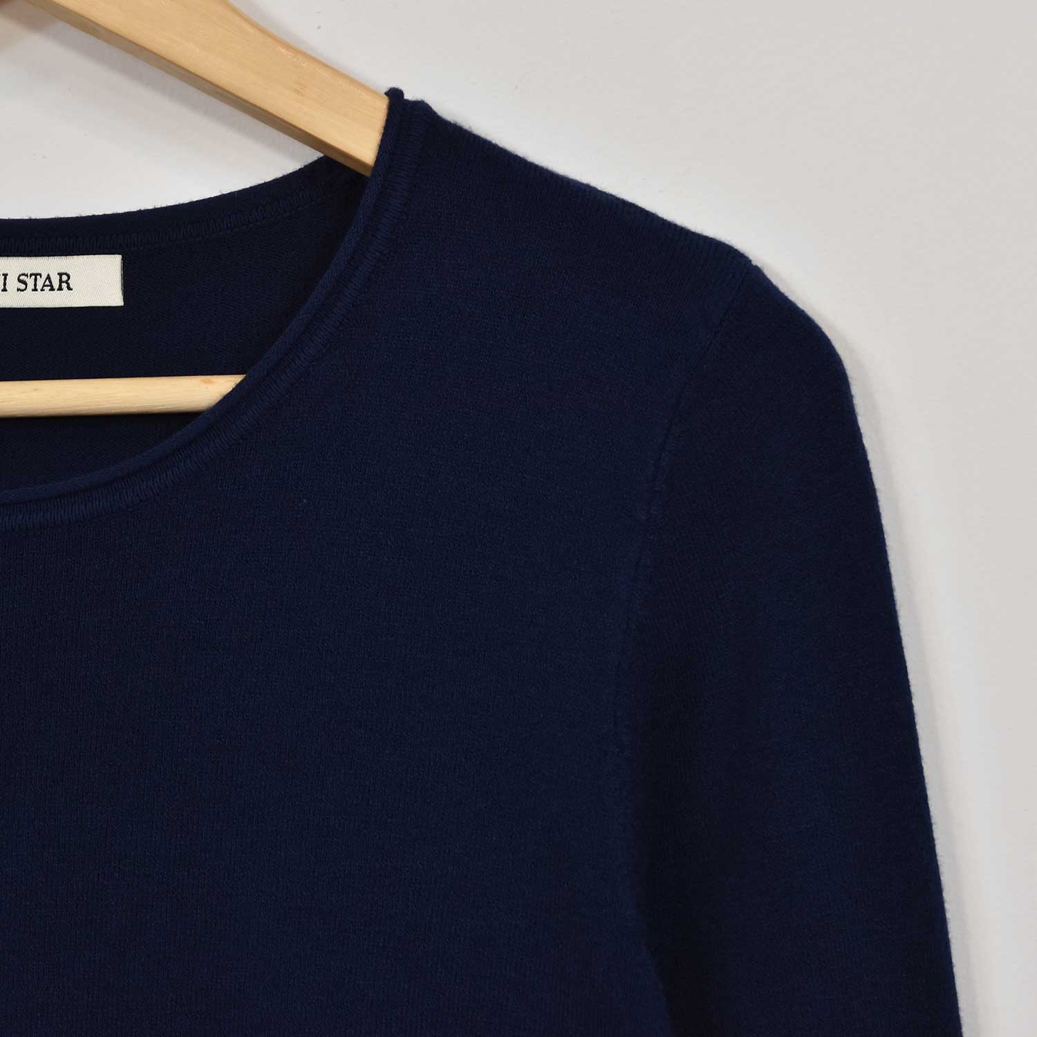 Navy fine knit jersey