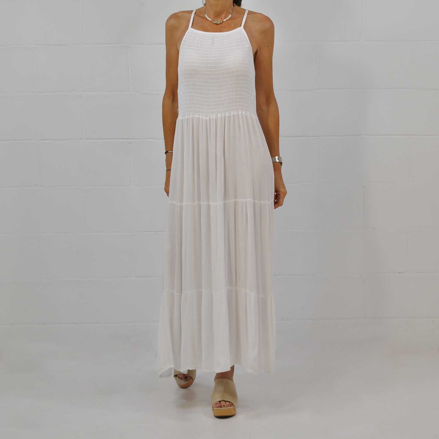 White ruched dress