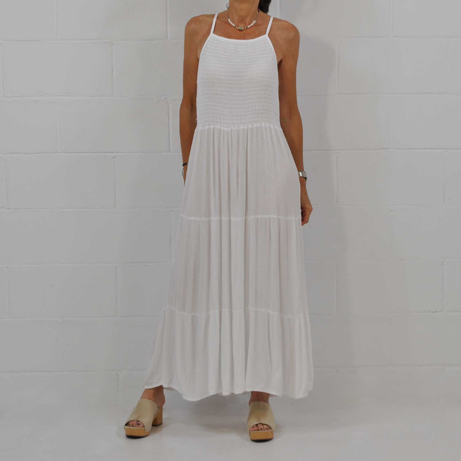 Robe fronce blanc