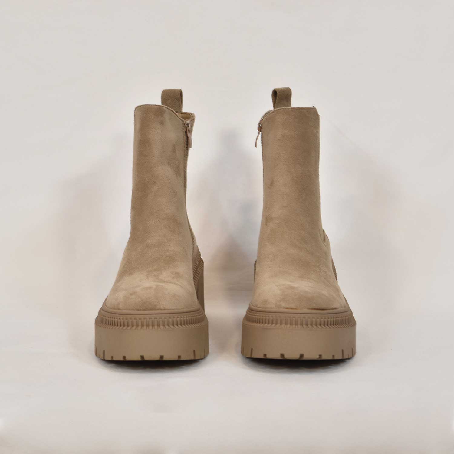 Taupe elastic boot