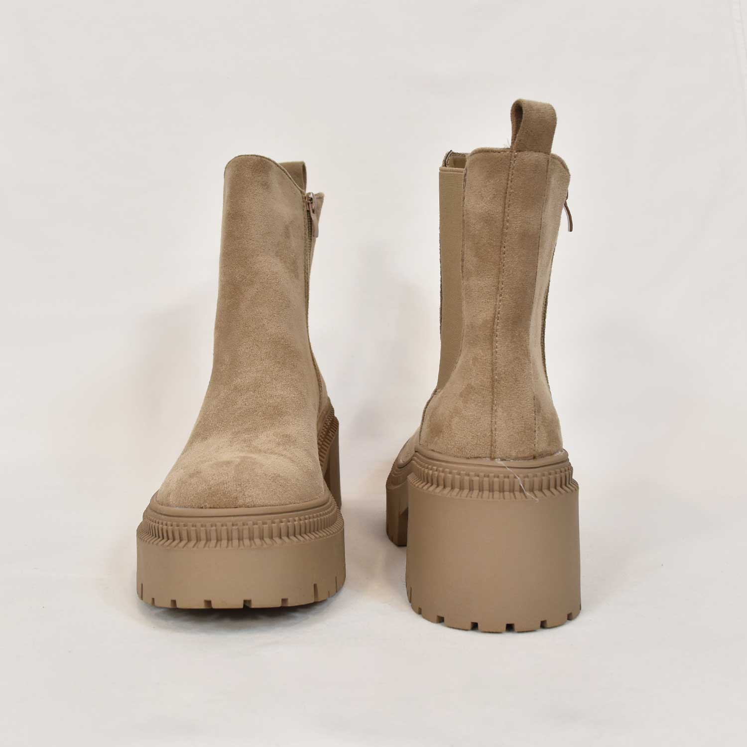 Taupe elastic boot