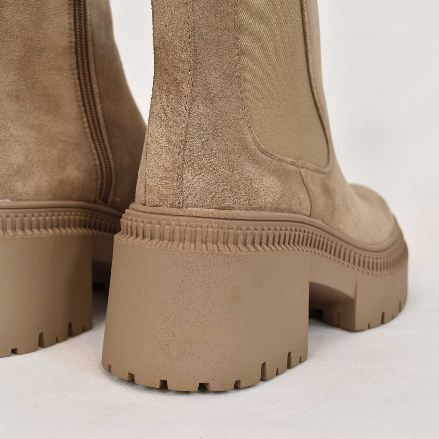 Taupe elastic boot