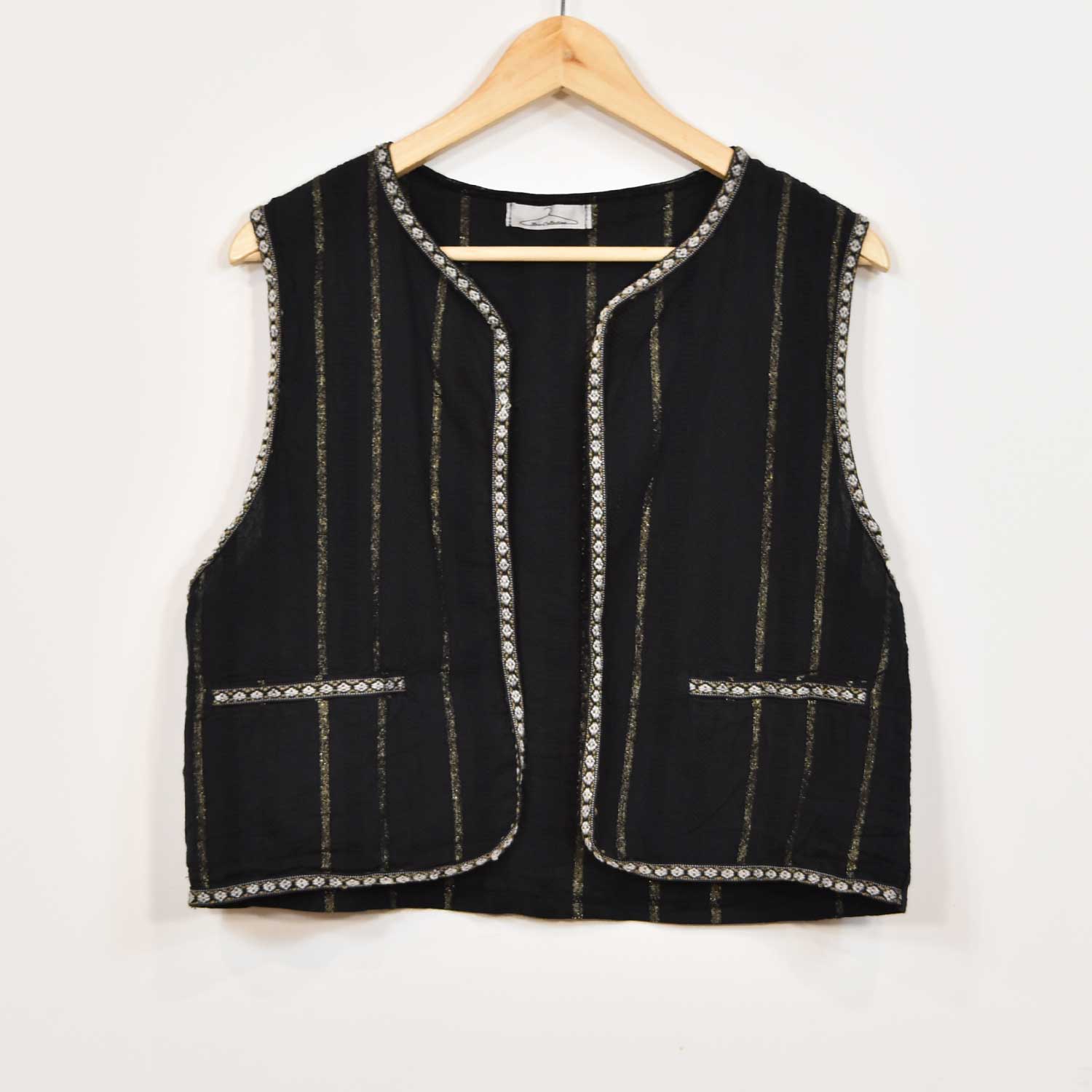 Black boho vest