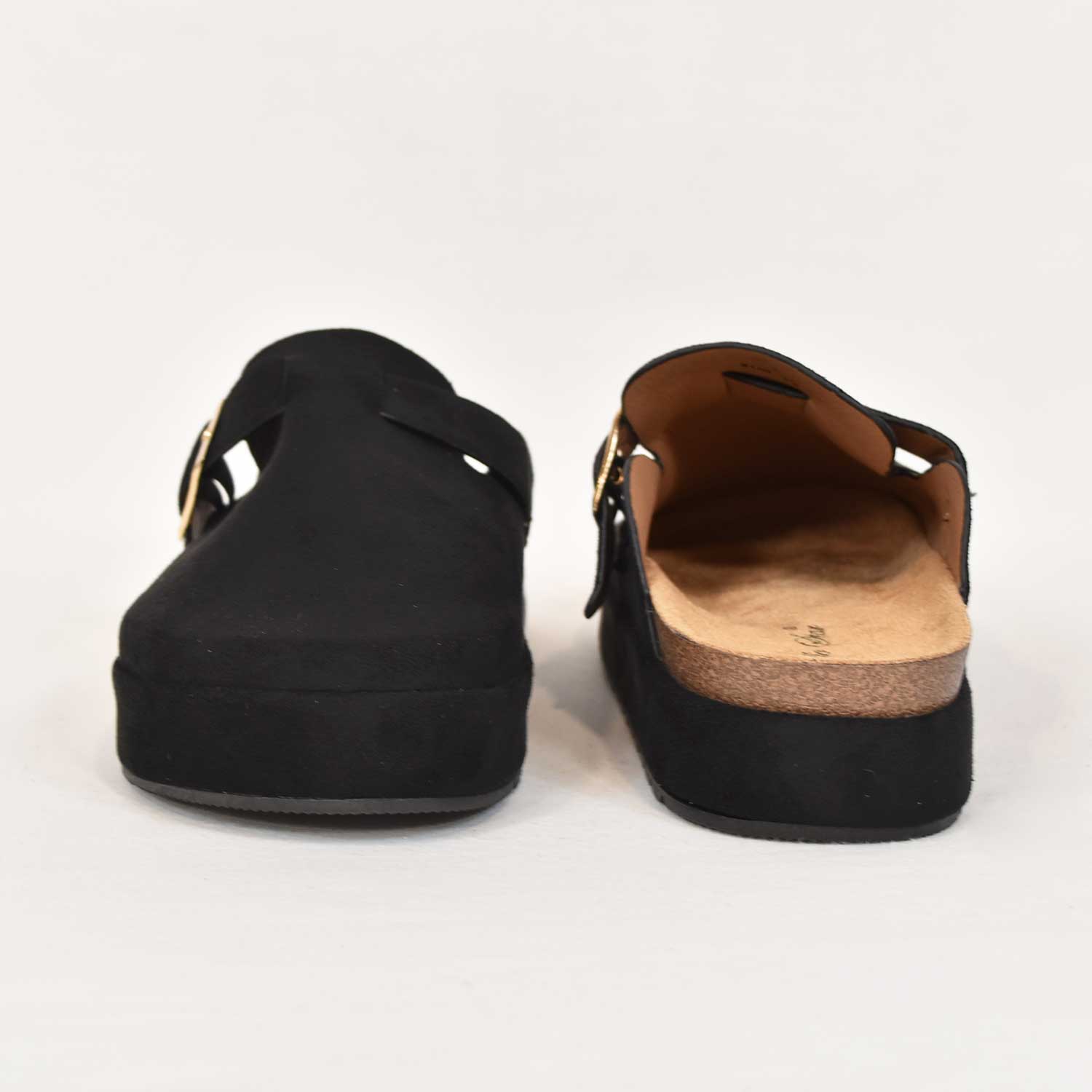 Black platform clog