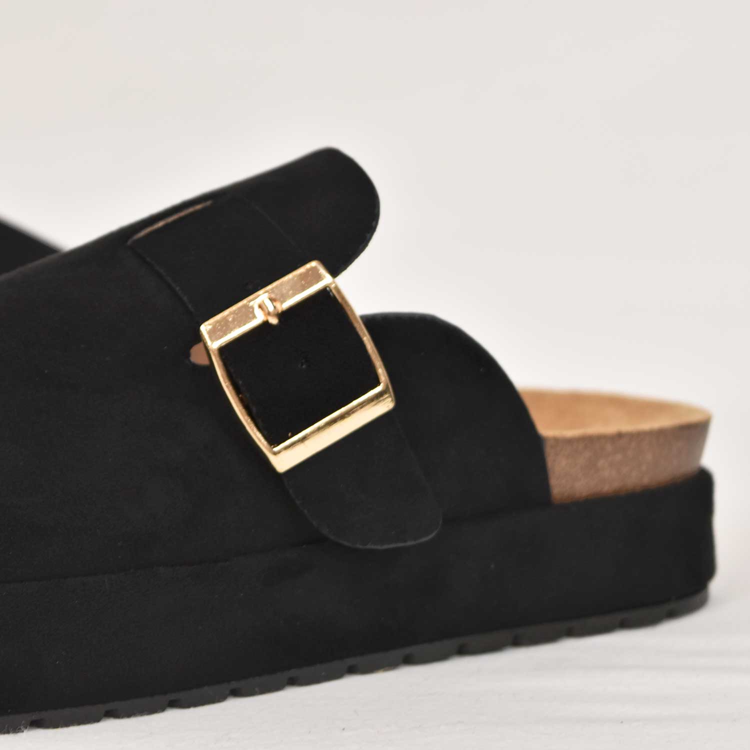 Black platform clog