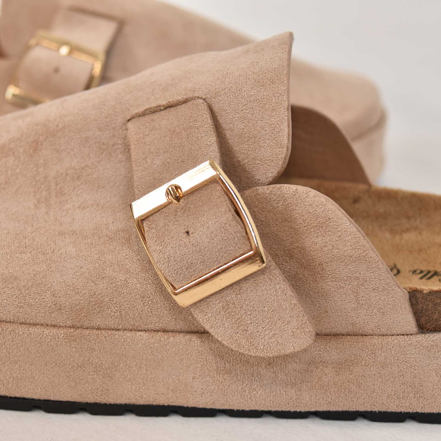 Beige platform clog