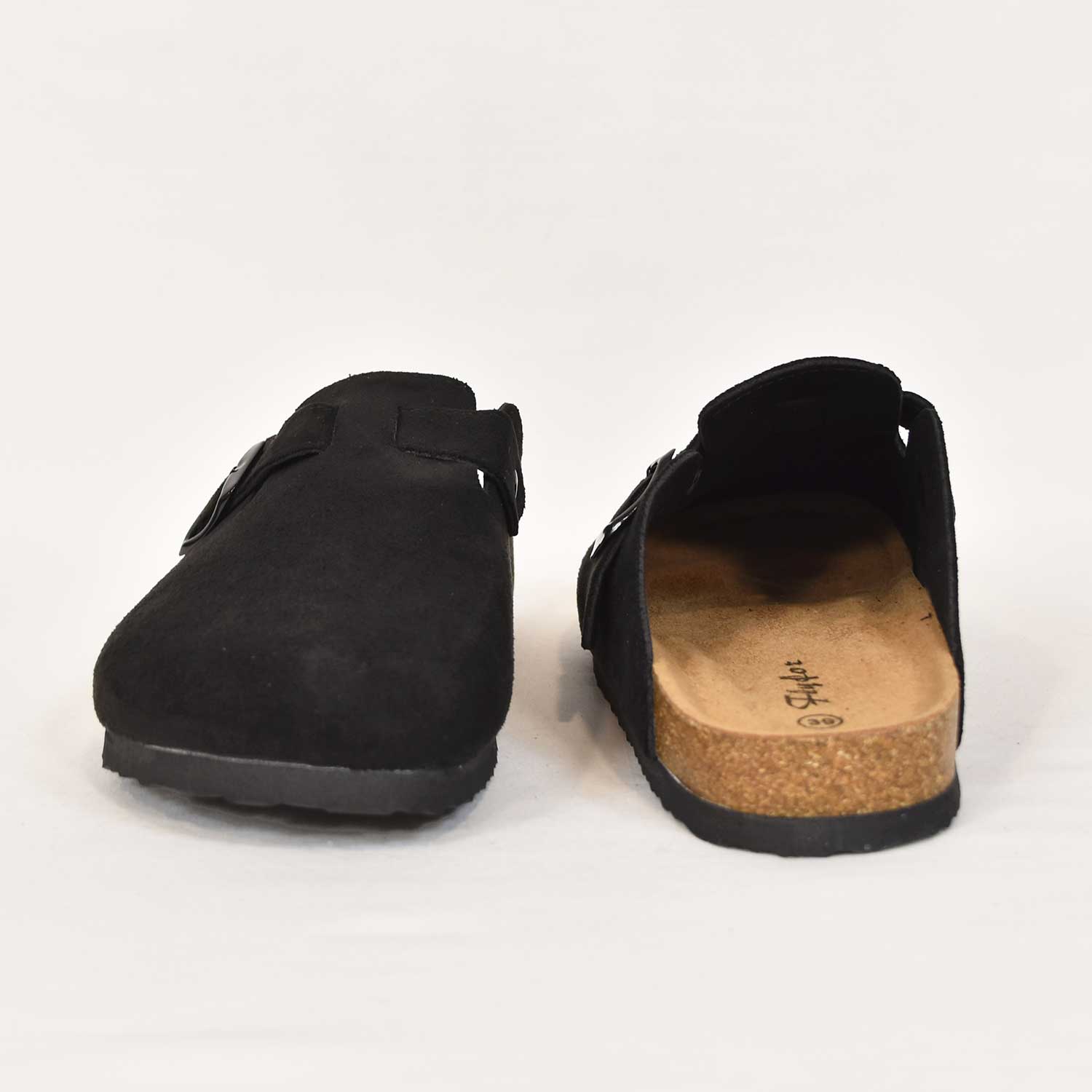 Black flat clog