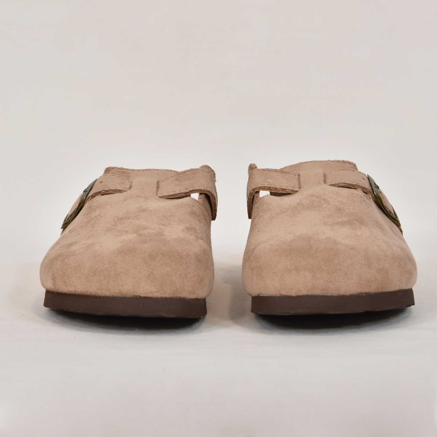 Beige flat clog