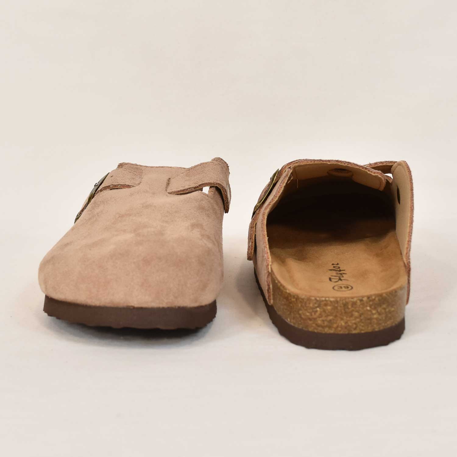 Beige flat clog