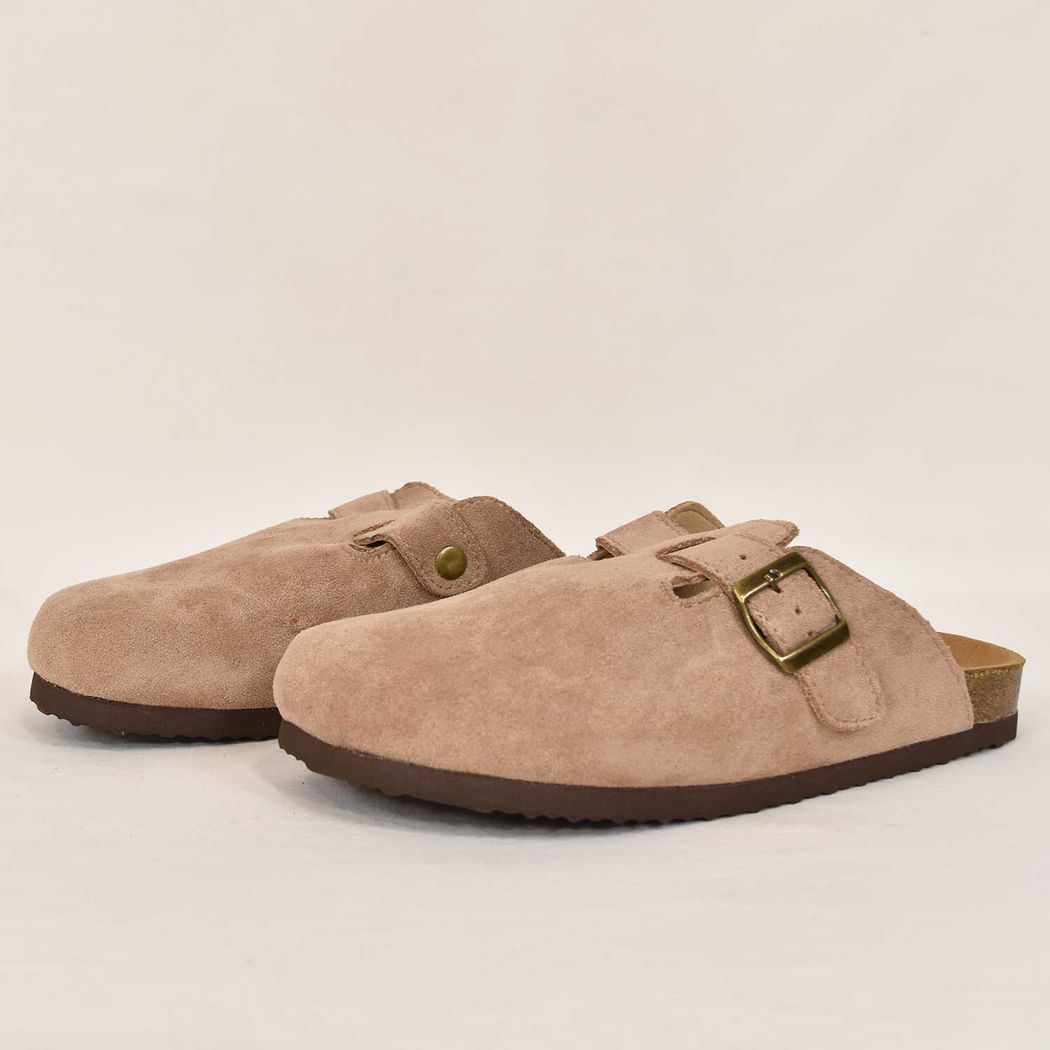 Beige flat clog