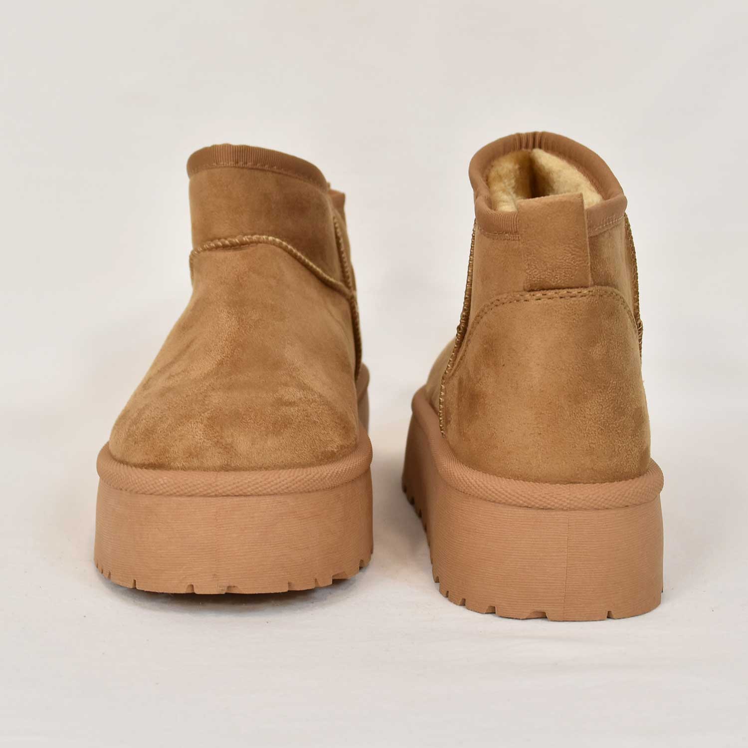 Mini-bottes fourrées camel