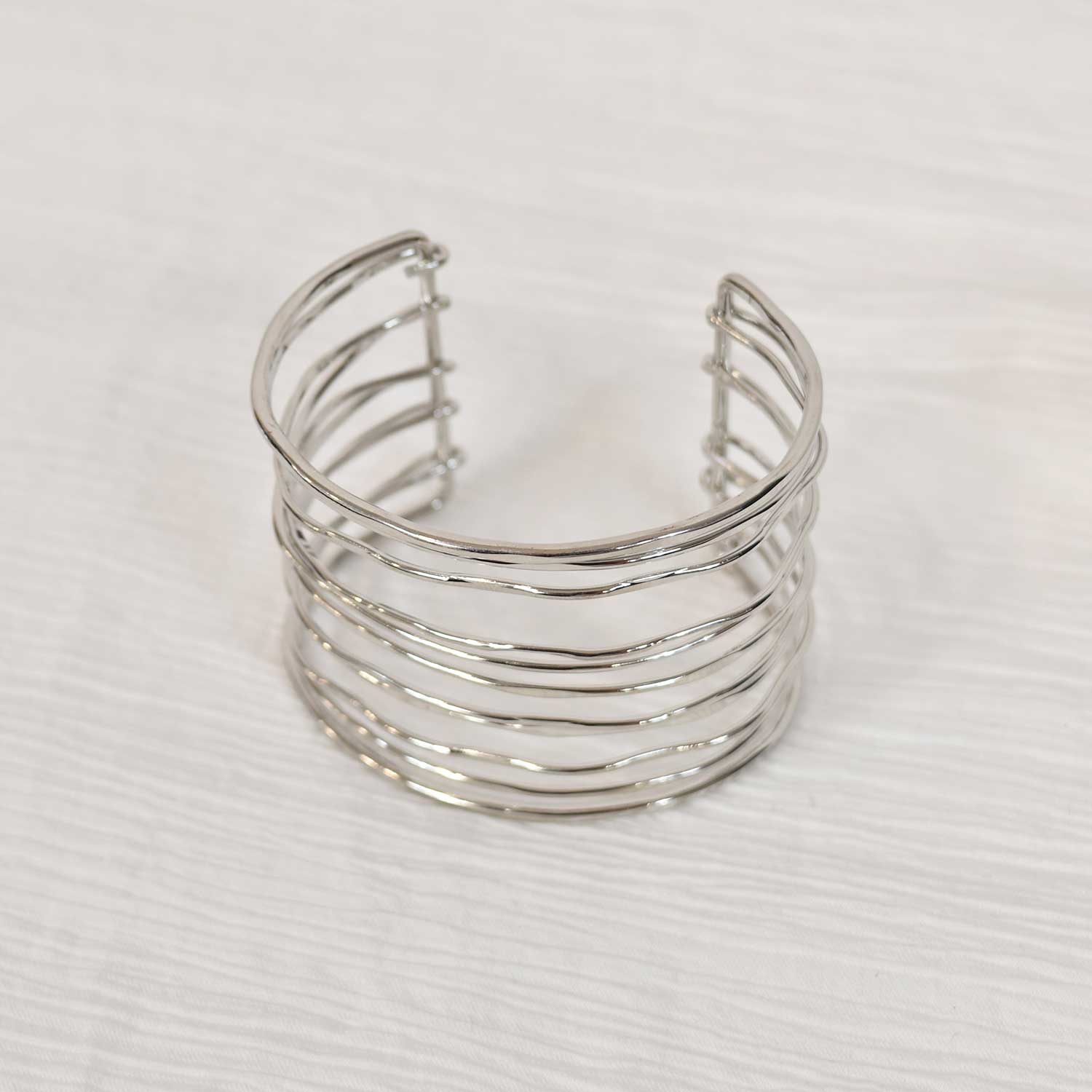 Silver wide bracelet