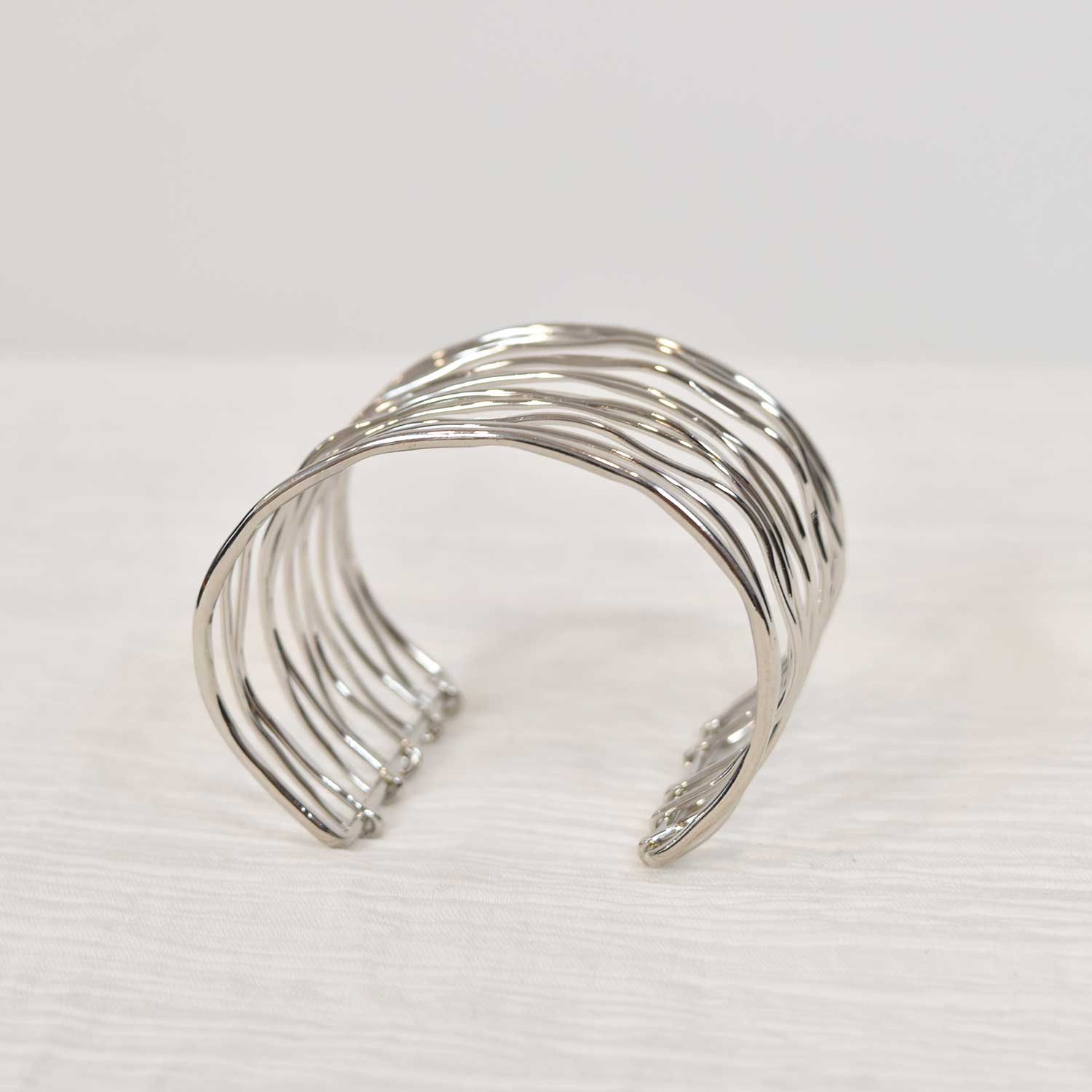 Silver wide bracelet