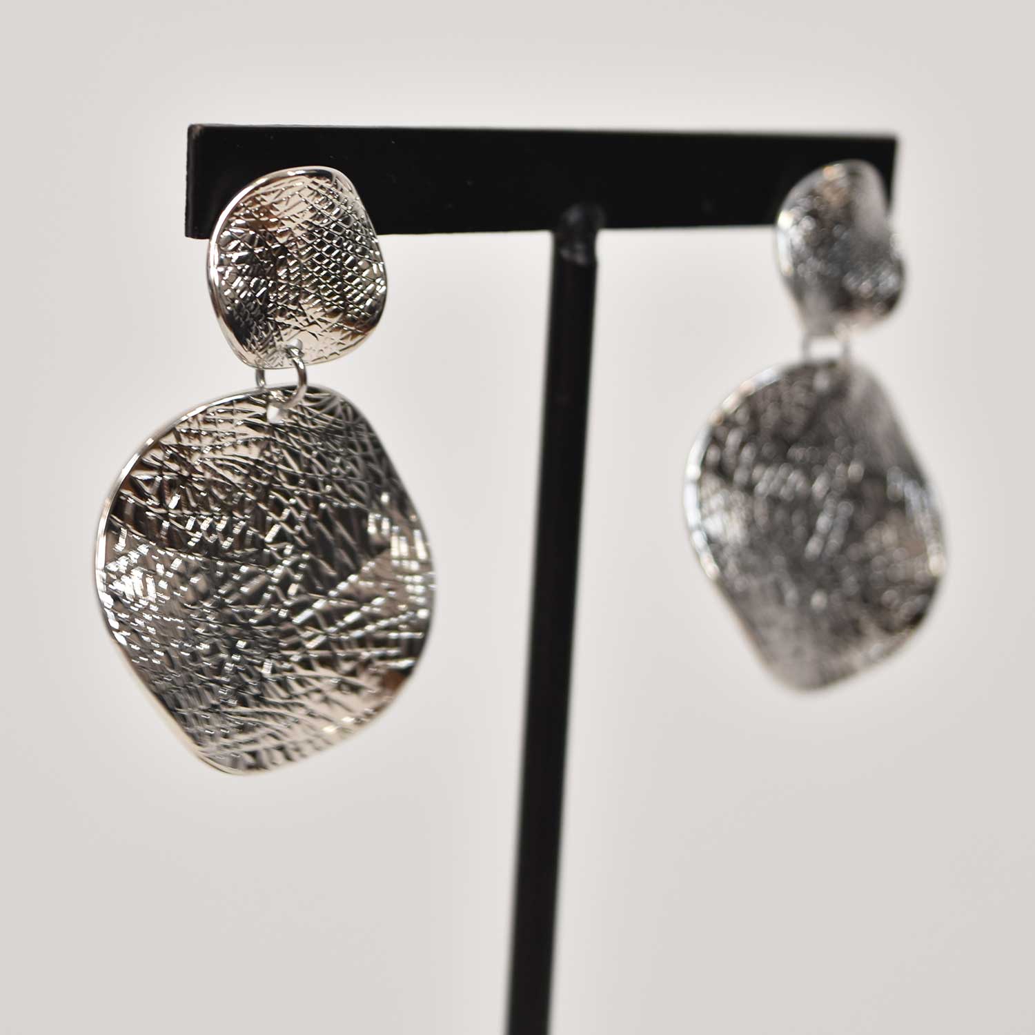 Siver textured earrings