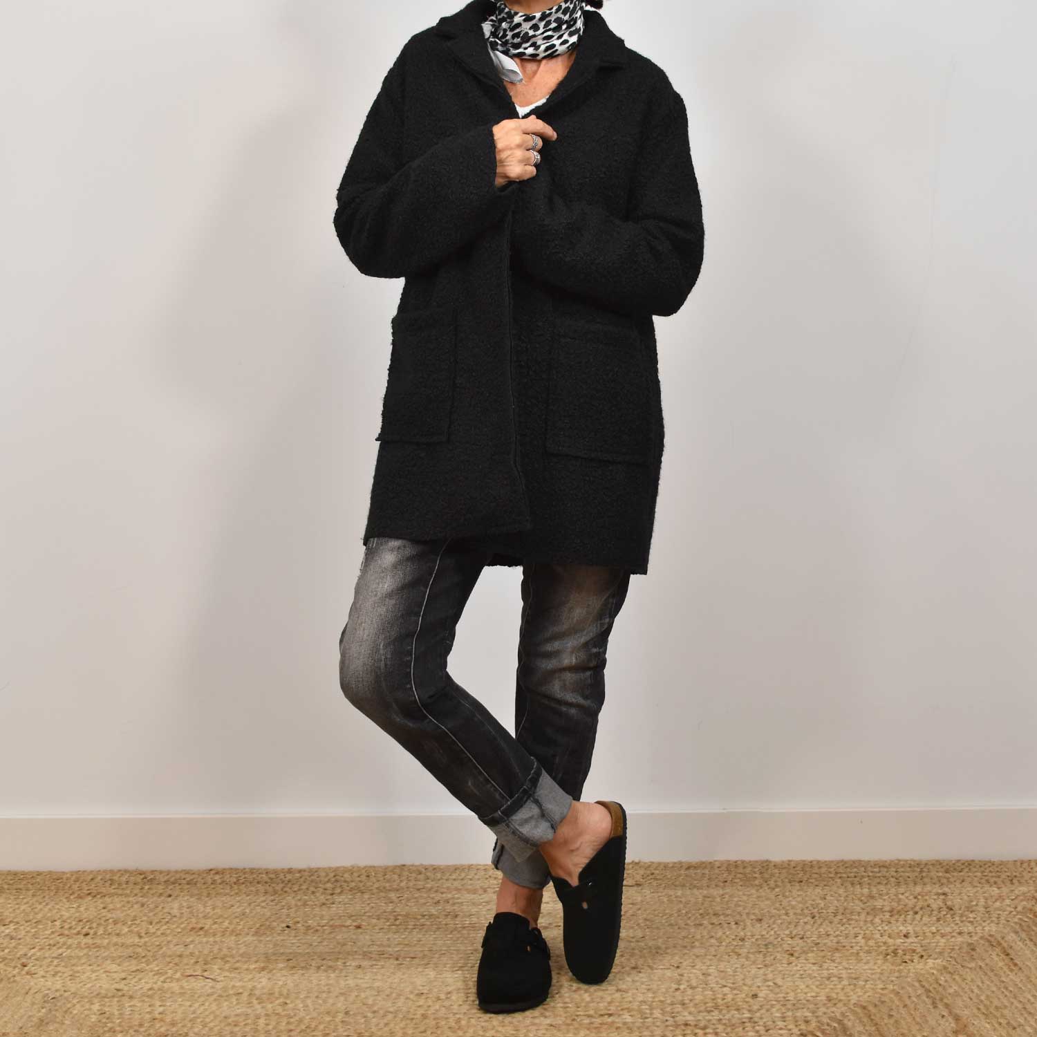 Black lamb coat