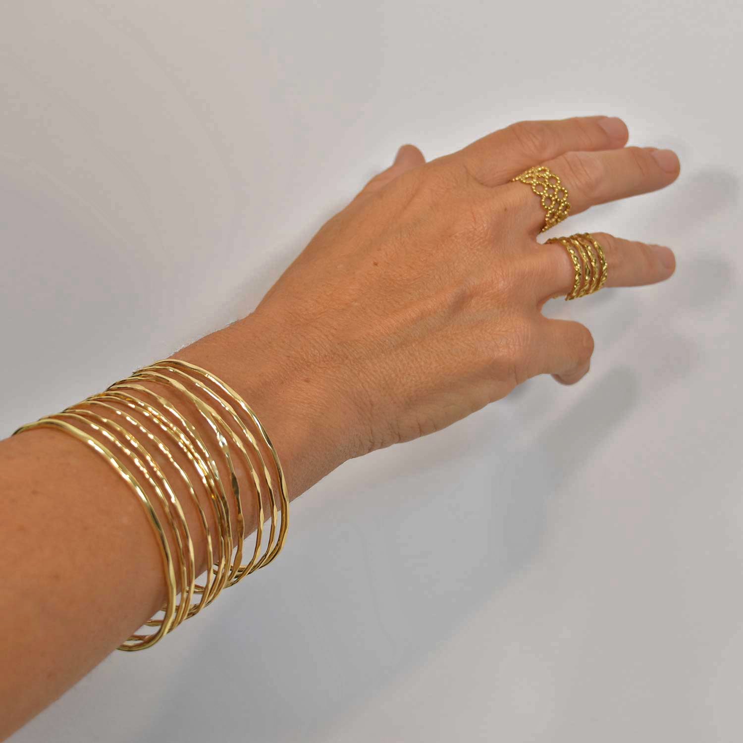 Gold wide bracelet