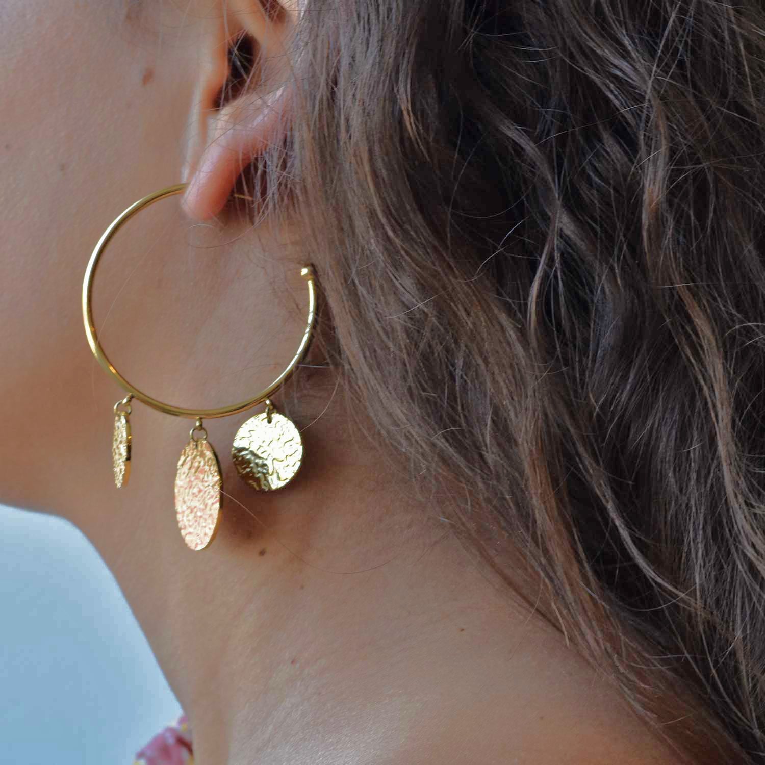 Hoop dangle earrings