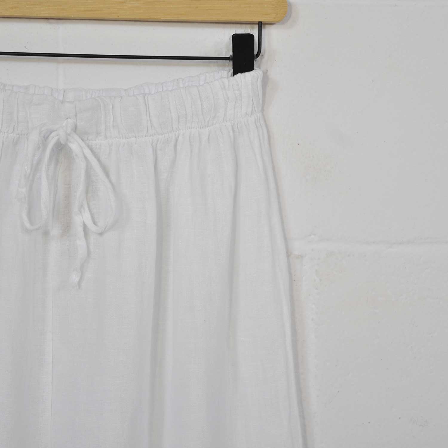 Pantalón ancho lino blanco