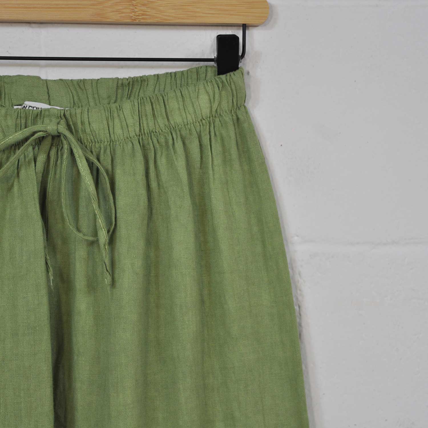 Pantalón ancho lino verde