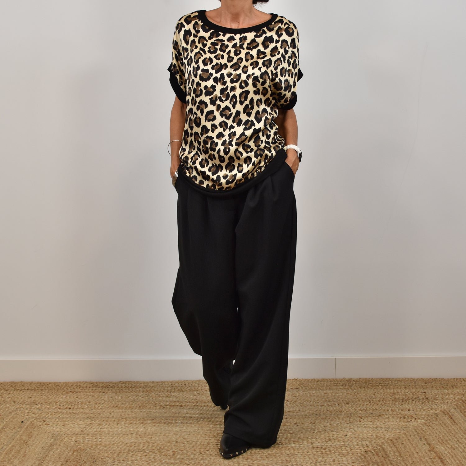 Blusa raso leopardo