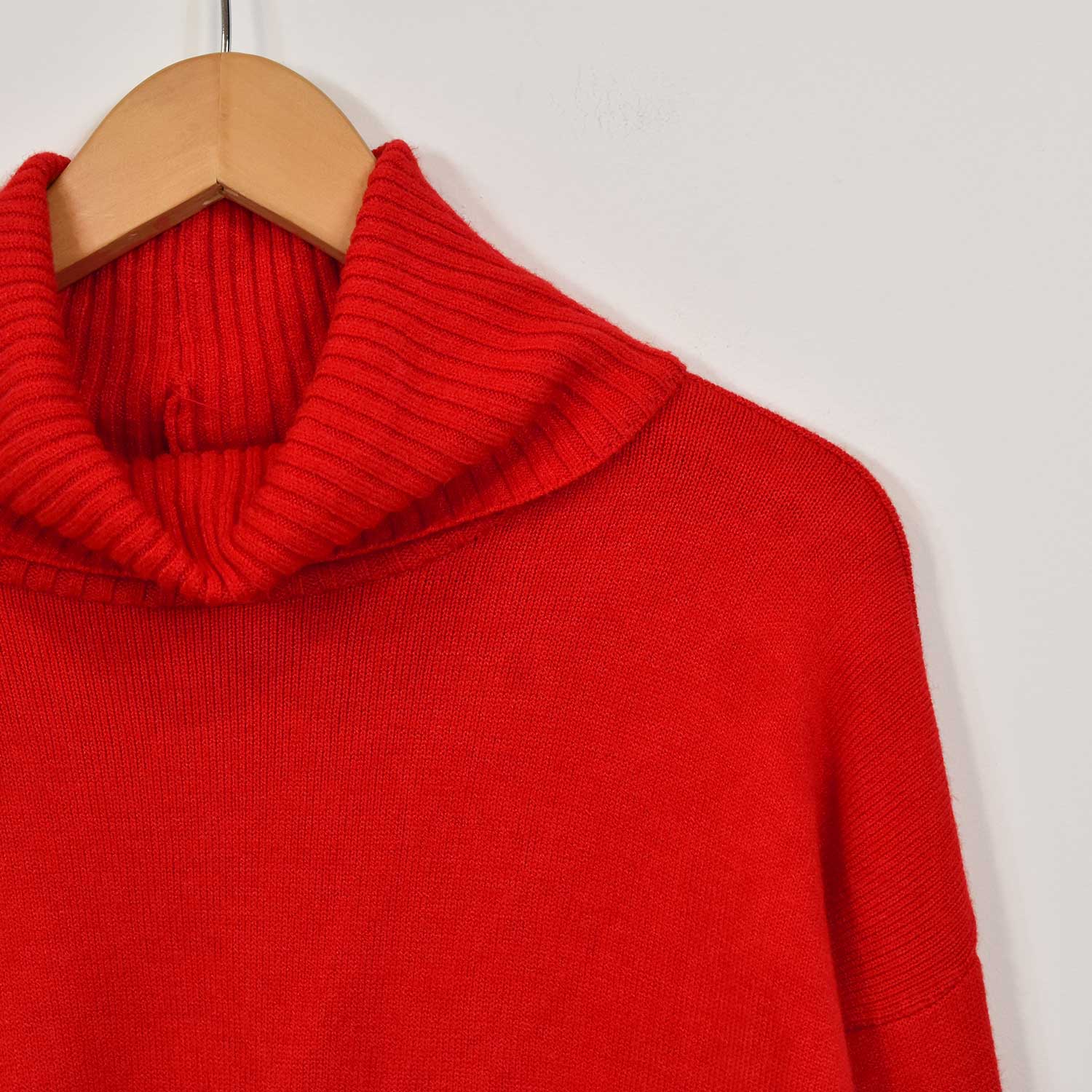 Red knit look sweater