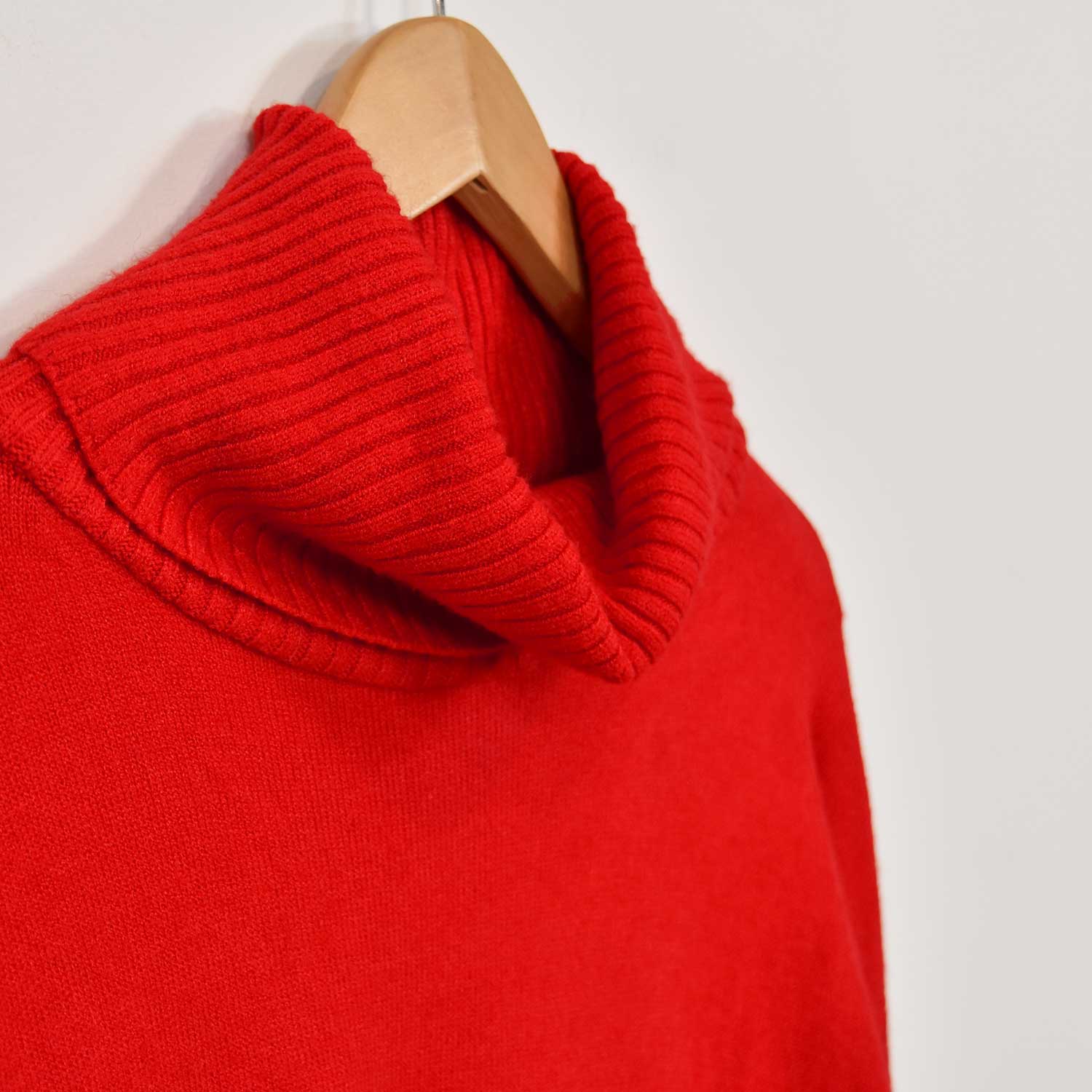 Red knit look sweater