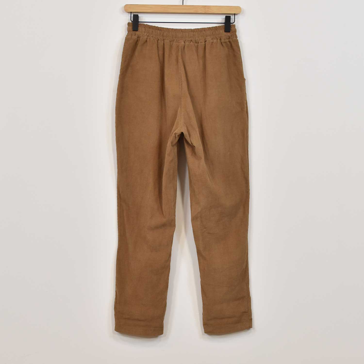 pantalon baggy en velours côtelé camel