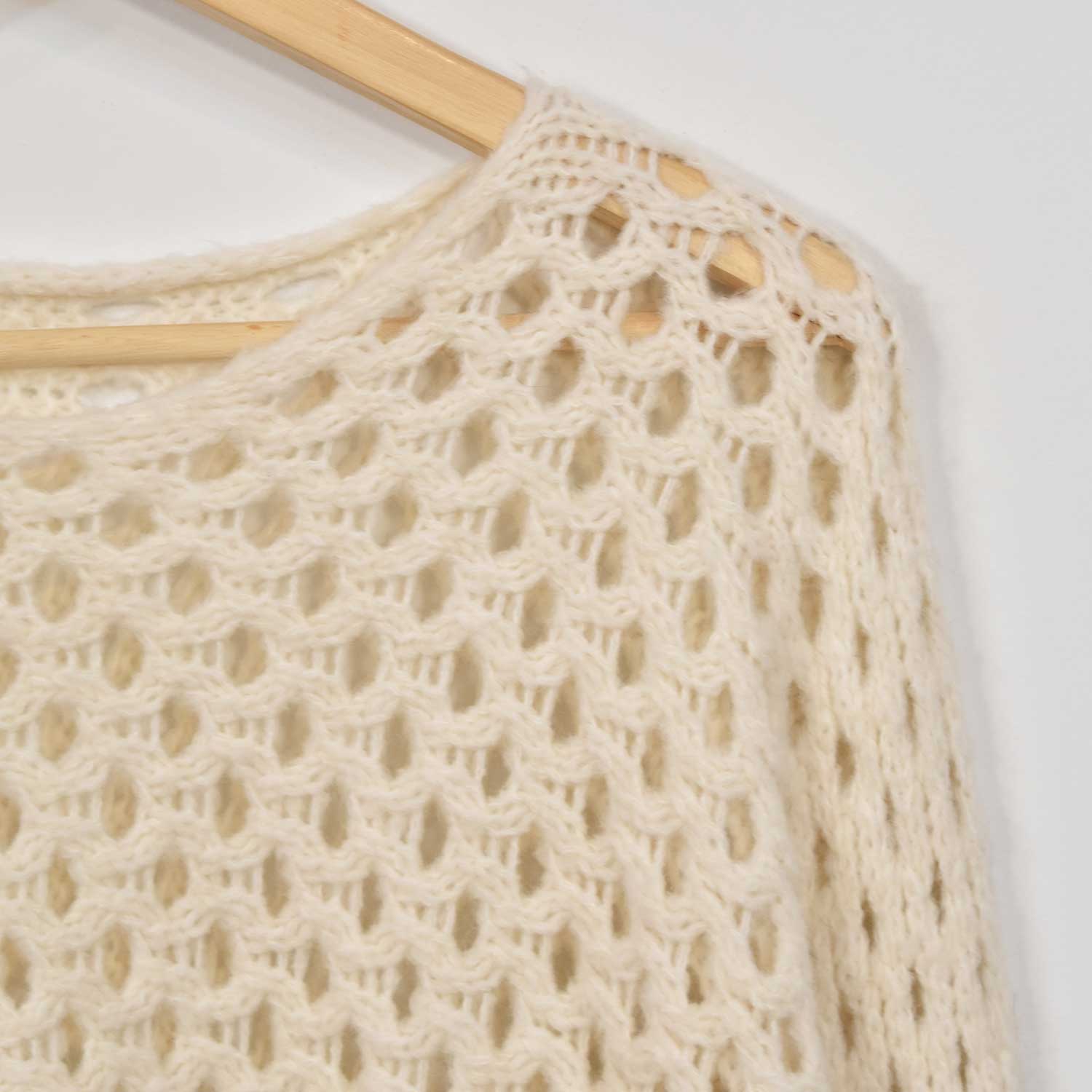 Beige openwork sweater