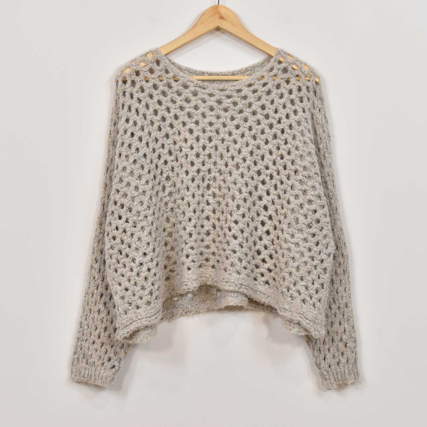 Grey openwork sweater